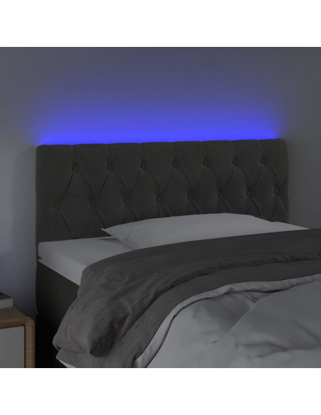 Testiera a LED Grigio Scuro 90x7x78/88 cm in Velluto