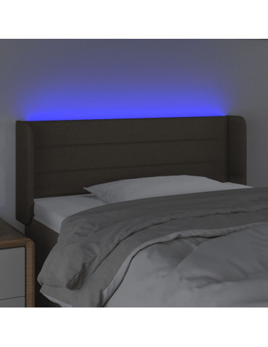 Testiera a LED Tortora 93x16x78/88 cm in Tessuto