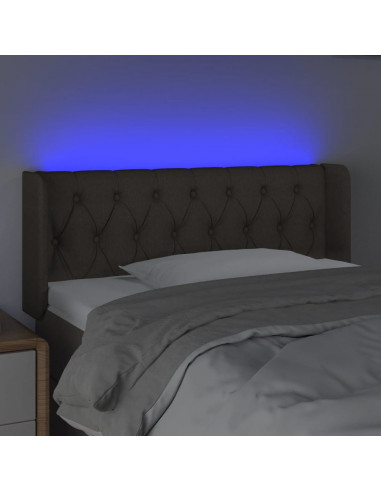 Testiera a LED Tortora 103x16x78/88 cm in Tessuto