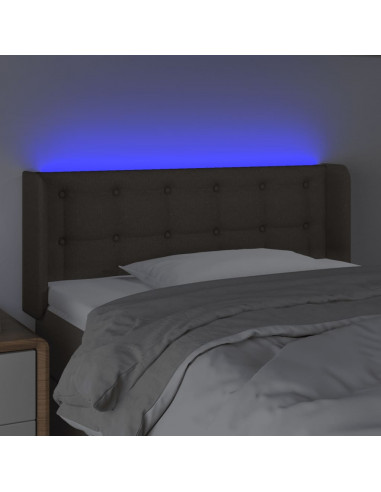 Testiera a LED Tortora 83x16x78/88 cm in Tessuto