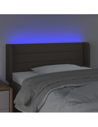 Testiera a LED Tortora 103x16x78/88 cm in Tessuto