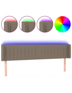 Testiera a LED Tortora 183x16x78/88 cm in Tessuto 2