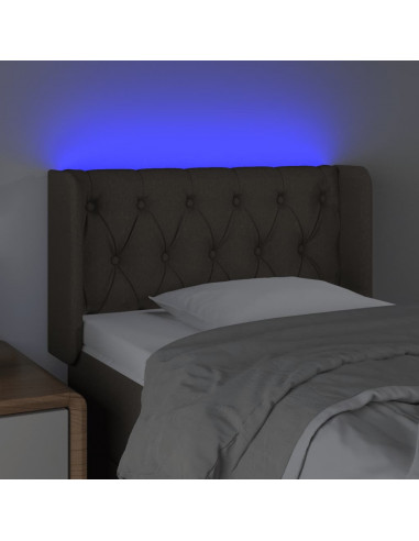 Testiera a LED Tortora 83x16x78/88 cm in Tessuto