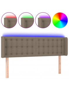 Testiera a LED Tortora 147x16x78/88 cm in Tessuto 2