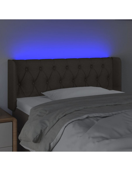 Testiera a LED Tortora 93x16x78/88 cm in Tessuto