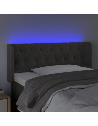 Testiera a LED Grigio Scuro 93x16x78/88 cm in Velluto