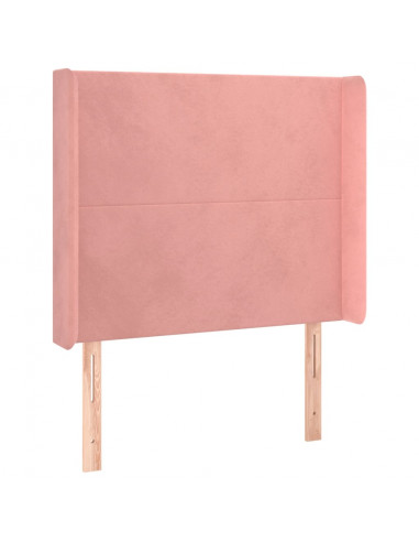 Testiera a LED rosa 103x16x118/128 cm in Velluto