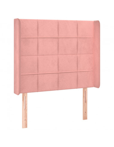 Testiera a LED rosa 83x16x118/128 cm in Velluto