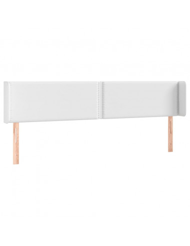 Testiera a LED Bianca 203x16x78/88 cm in Similpelle