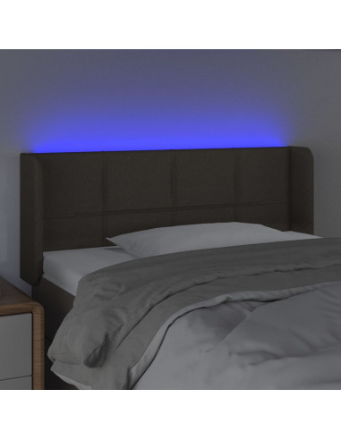 Testiera a LED Tortora 93x16x78/88 cm in Tessuto