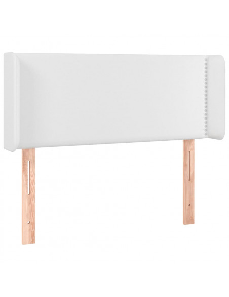 Testiera a LED Bianca 103x16x78/88 cm in Similpelle