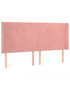 Testiera ad Orecchio Rosa 203x16x118/128 cm in Velluto 2