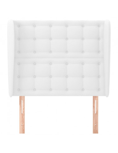 Testiera ad Orecchio Bianca 83x23x118/128 cm in Similpelle