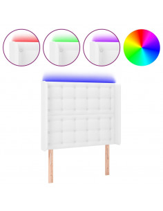 Testiera ad Orecchio Bianco 83x16x118/128 cm in Similpelle 2