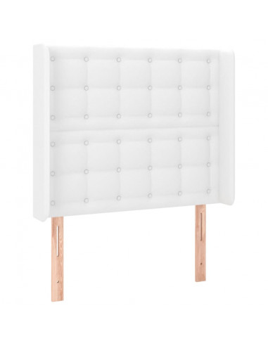 Testiera ad Orecchio Bianco 83x16x118/128 cm in Similpelle