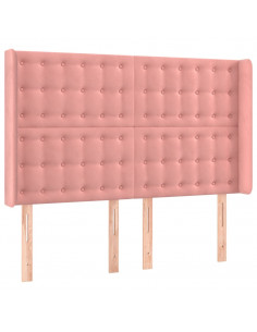 Testiera ad Orecchio Nera 147x16x118/128 cm in Velluto 2