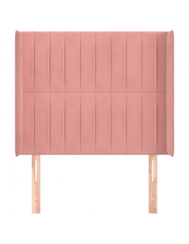 Testiera ad Orecchio Nera 103x16x118/128 cm in Velluto