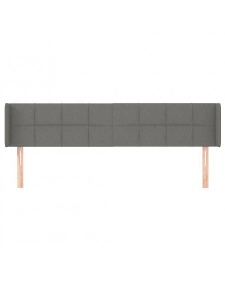 Testiera ad Orecchio Grigio Scuro 183x16x78/88 cm in Tessuto