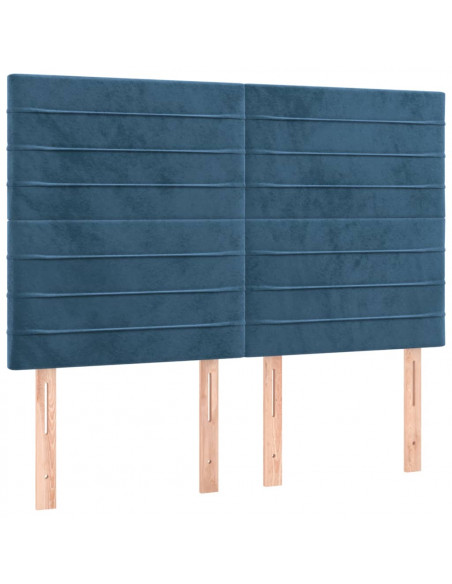 Testiere 4 pz Blu Scuro 72x5x78/88 cm in Velluto