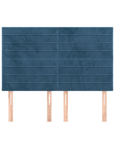 Testiere 4 pz Blu Scuro 72x5x78/88 cm in Velluto