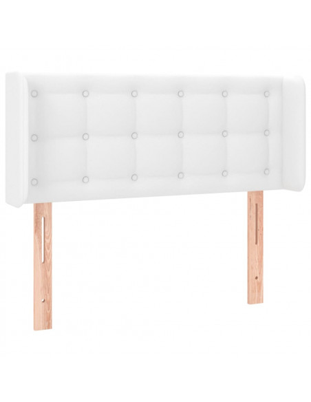 Testiera ad Orecchio Bianca 93x16x78/88 cm in Similpelle