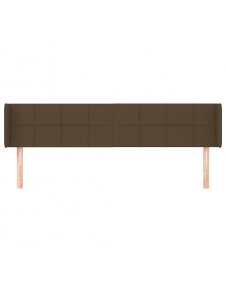 Testiera ad Orecchio Marrone Scuro 183x16x78/88 cm in Tessuto