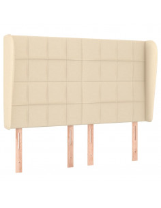 Testiera ad Orecchio Crema 147 x 23 x 118/128 cm in Tessuto 2