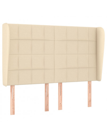 Testiera ad Orecchio Crema 147 x 23 x 118/128 cm in Tessuto