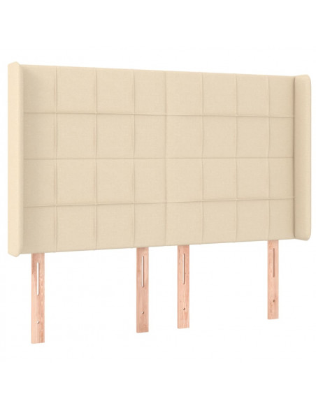 Testiera ad Orecchio Crema 147x16x118/128 cm in Tessuto