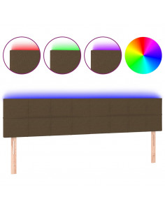 Testiera a LED Marrone Scuro 180x5x78/88 cm in Tessuto 2