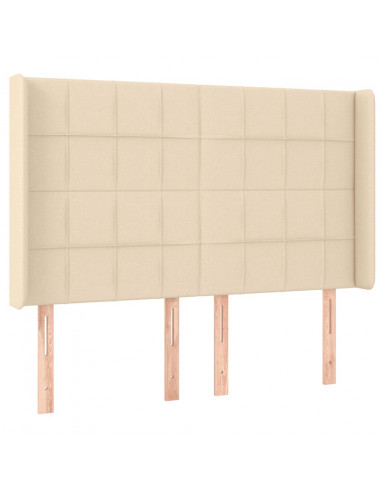 Testiera a LED Crema 147x16x118/128 cm in Tessuto