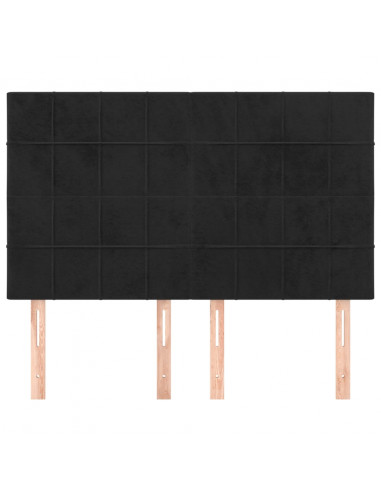 Testiere 4 pz Nere 72x5x78/88 cm in Velluto