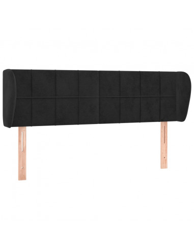 Testiera ad Orecchio Nera 147x23x78/88 cm in Velluto