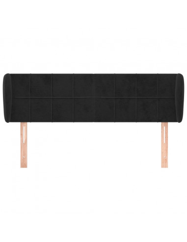 Testiera ad Orecchio Nera 147x23x78/88 cm in Velluto