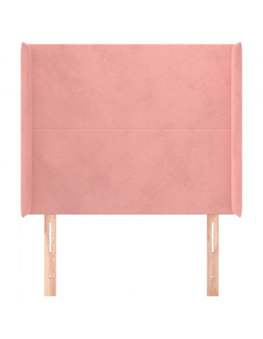 Testiera ad Orecchio Nera 93x16x118/128 cm in Velluto