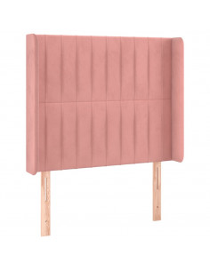 Testiera ad Orecchio Nera 83x16x118/128 cm in Velluto 2