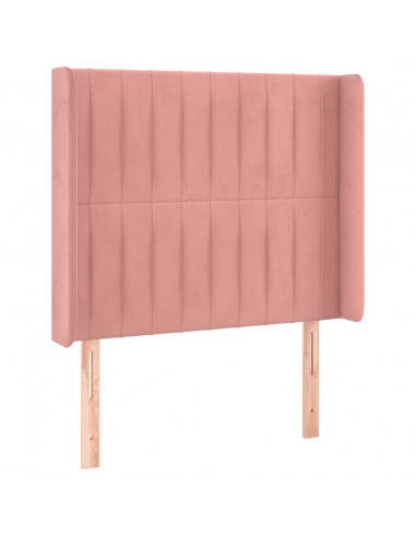 Testiera ad Orecchio Nera 83x16x118/128 cm in Velluto