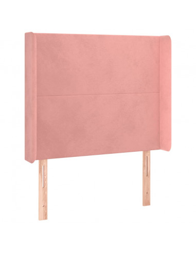 Testiera a LED Nera 93x16x118/128 cm in Velluto