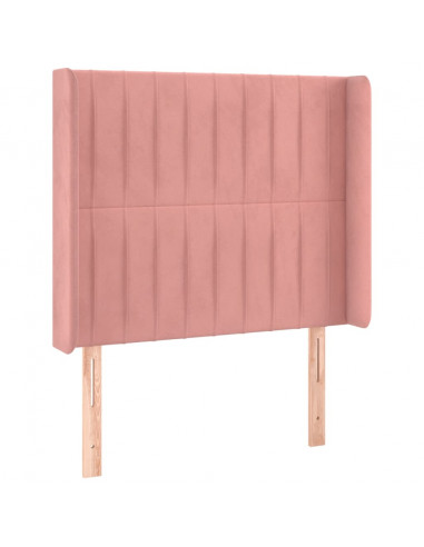 Testiera a LED rosa 83x16x118/128 cm in Velluto