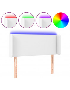 Testiera a LED Bianca 83x16x78/88 cm in Similpelle 2