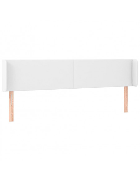 Testiera ad Orecchio Bianca 163x16x78/88 cm in Similpelle