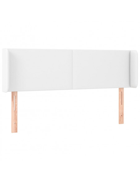 Testiera ad Orecchio Bianca 147x16x78/88 cm in Similpelle