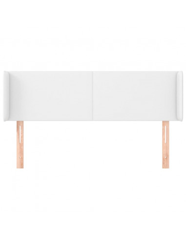 Testiera ad Orecchio Bianca 147x16x78/88 cm in Similpelle