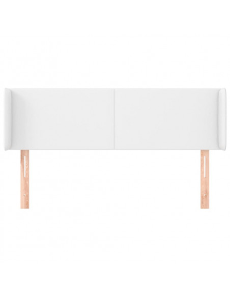 Testiera ad Orecchio Bianca 147x16x78/88 cm in Similpelle