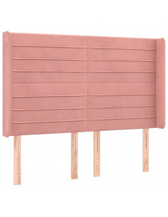 Testiera ad Orecchio Nera 147x16x118/128 cm in Velluto 2