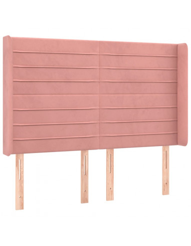 Testiera ad Orecchio Nera 147x16x118/128 cm in Velluto