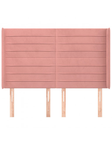 Testiera ad Orecchio Nera 147x16x118/128 cm in Velluto