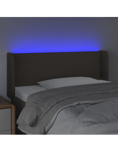 Testiera a LED Tortora 83x16x78/88 cm in Tessuto