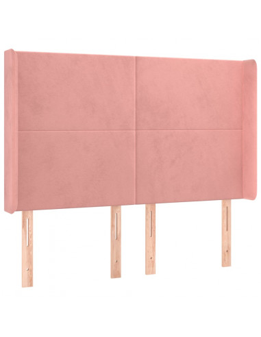 Testiera ad Orecchio Nera 147x16x118/128 cm in Velluto