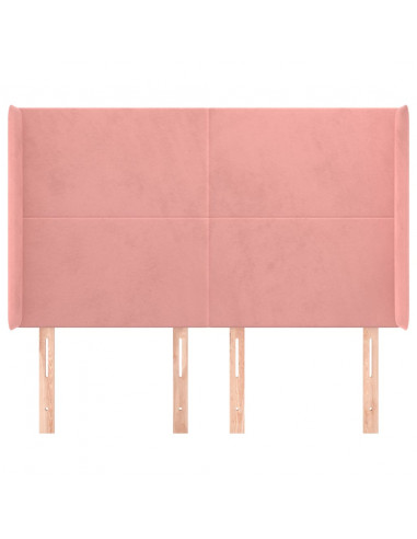 Testiera ad Orecchio Nera 147x16x118/128 cm in Velluto